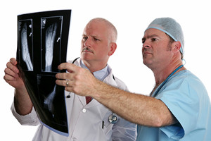 Podiatrists looking at X-Rays