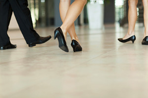 Work Day foot models in business clothing