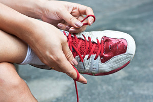 Model wearing Running Shoes