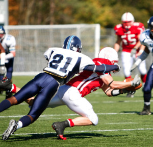 Football players playing a game